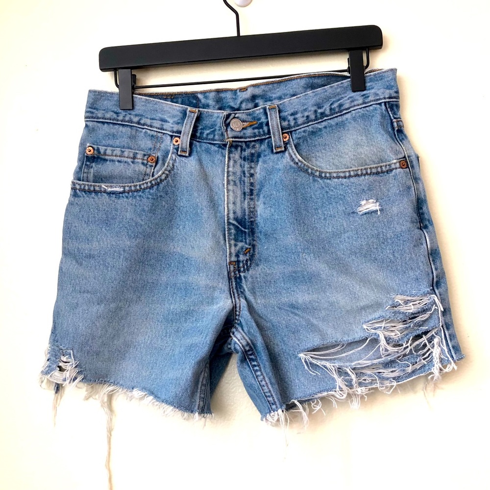 Vintage Levi's Light Wash Cut Off Distressed Short